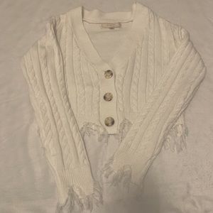 White Button up Sweater